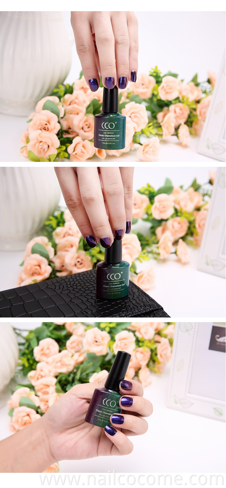 CCO Magic color Gel Polish Chameleon Effect with super shiny nail color uv gel free samples